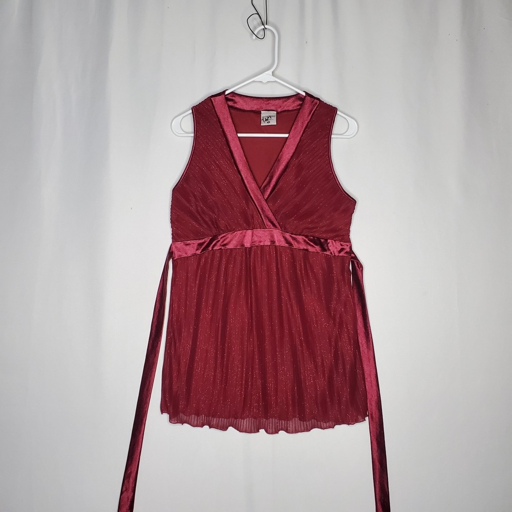 Motherhood Empire Babydoll Top Women Medium Burgundy Sparkle Whimsigoth Holiday